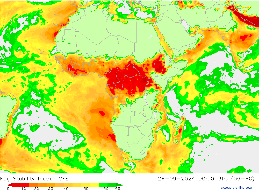 Fog Stability Index GFS jeu 26.09.2024 00 UTC