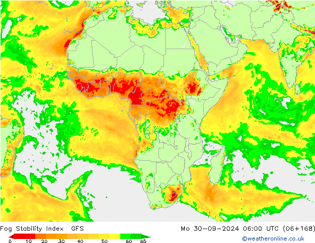 Fog Stability Index GFS lun 30.09.2024 06 UTC