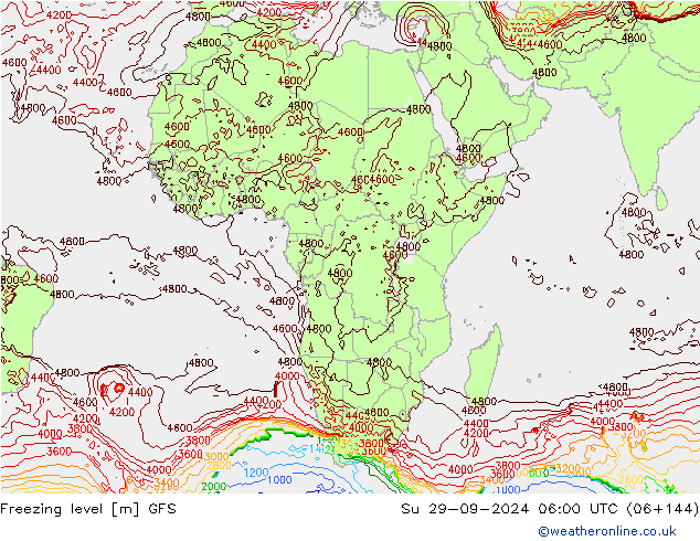 Freezing level GFS Su 29.09.2024 06 UTC