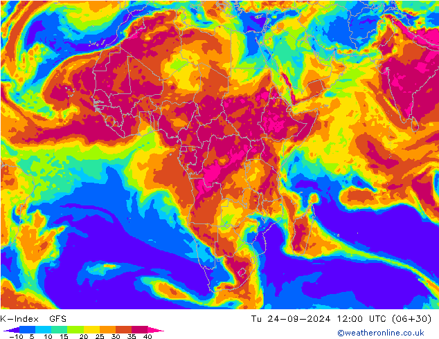 K-Index GFS Ter 24.09.2024 12 UTC