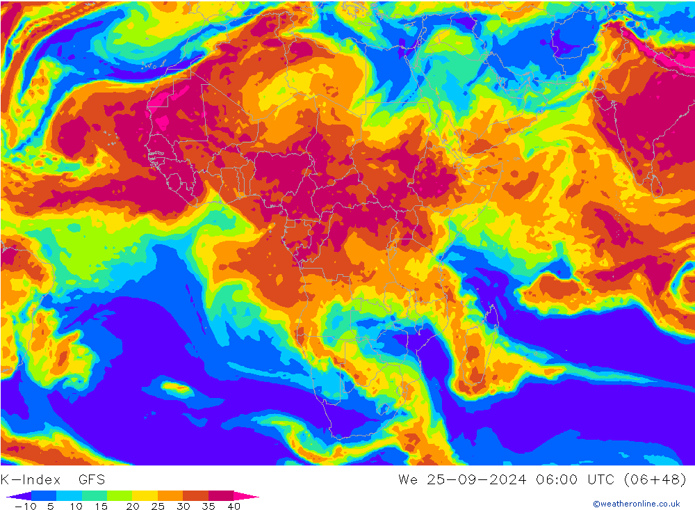 K-Index GFS  25.09.2024 06 UTC