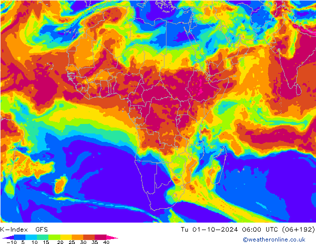 K-Index GFS mar 01.10.2024 06 UTC