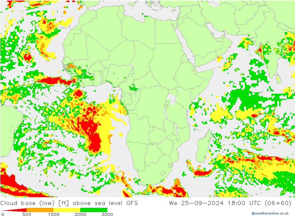 Cloud base (low) GFS  25.09.2024 18 UTC