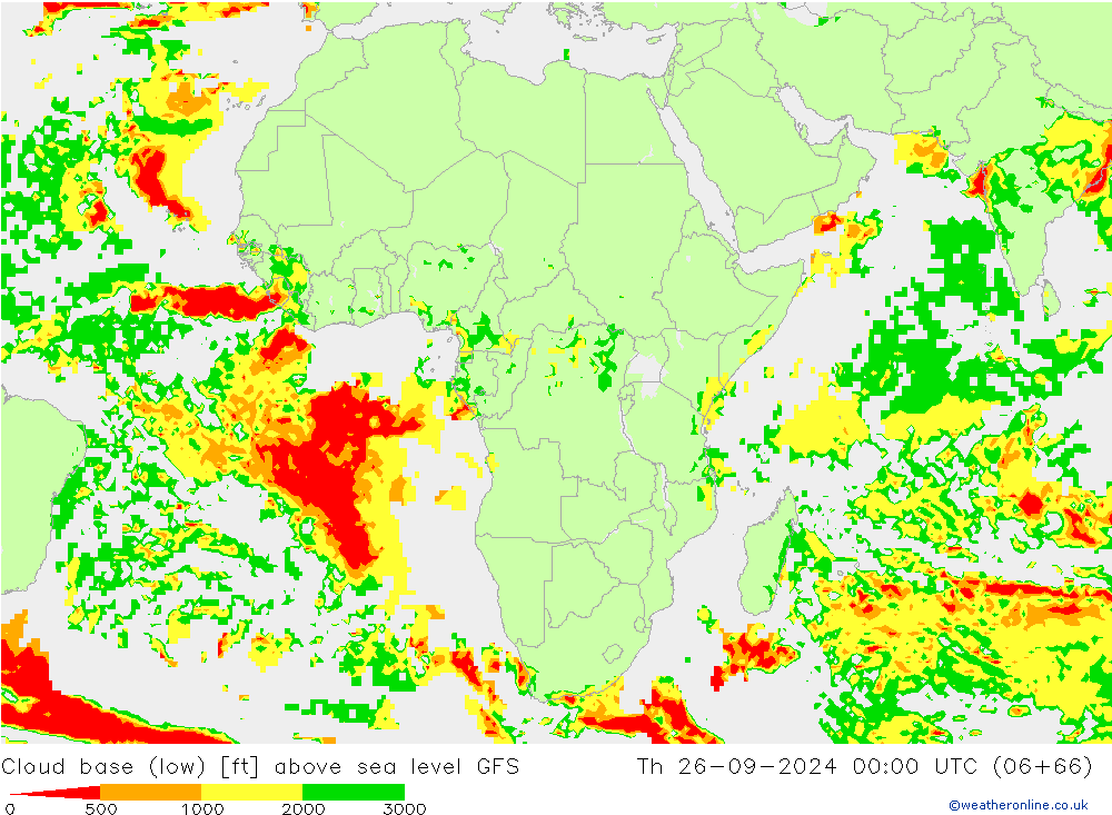 Cloud base (low) GFS Th 26.09.2024 00 UTC
