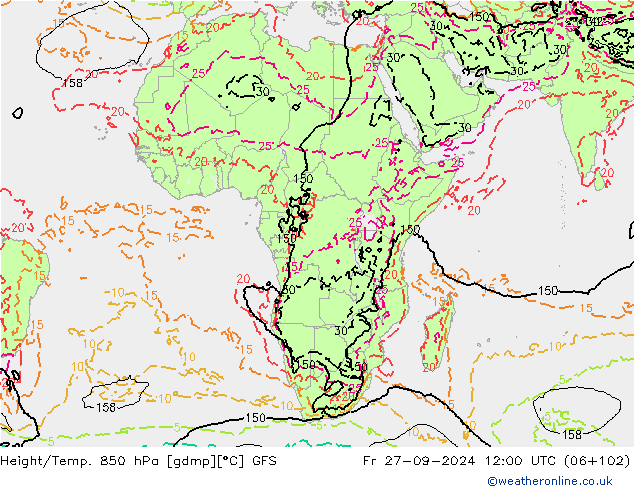 Z500/Rain (+SLP)/Z850 GFS пт 27.09.2024 12 UTC