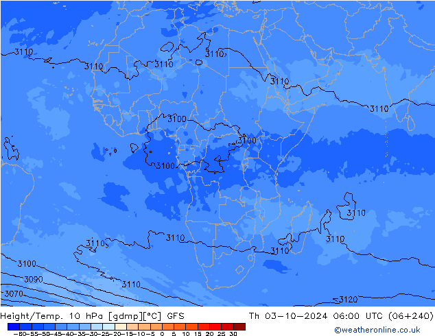 Height/Temp. 10 hPa GFS Th 03.10.2024 06 UTC