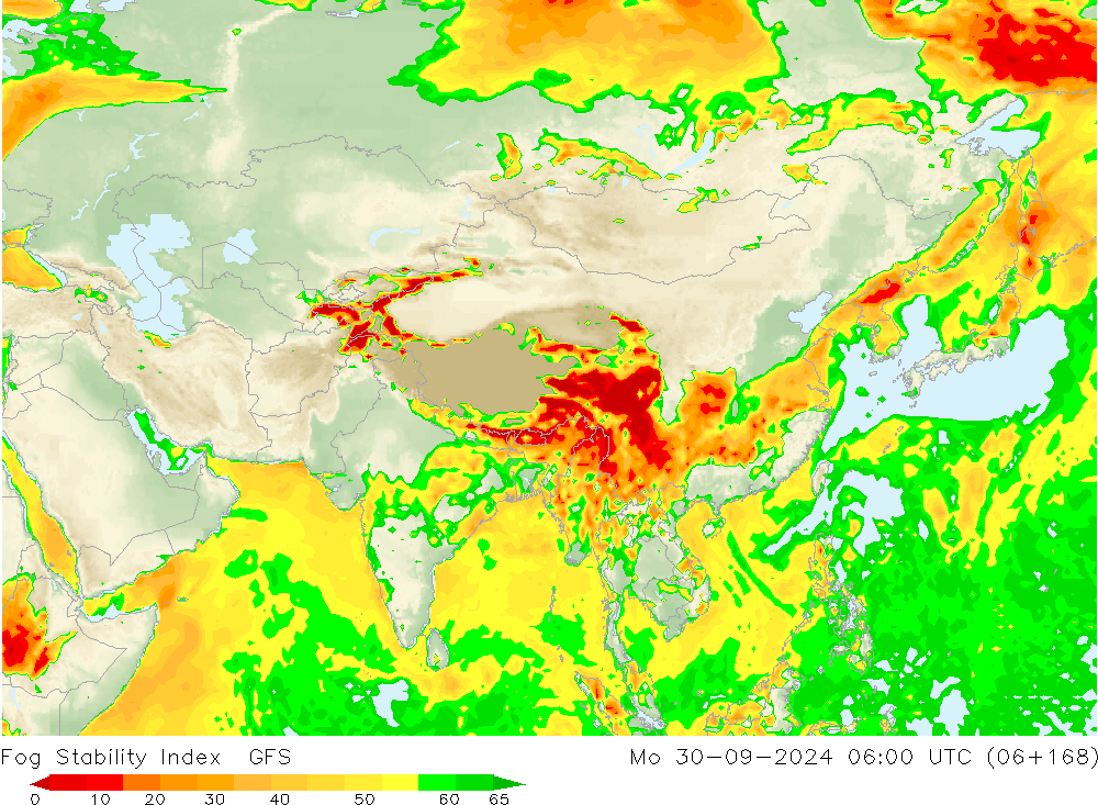 Fog Stability Index GFS pon. 30.09.2024 06 UTC