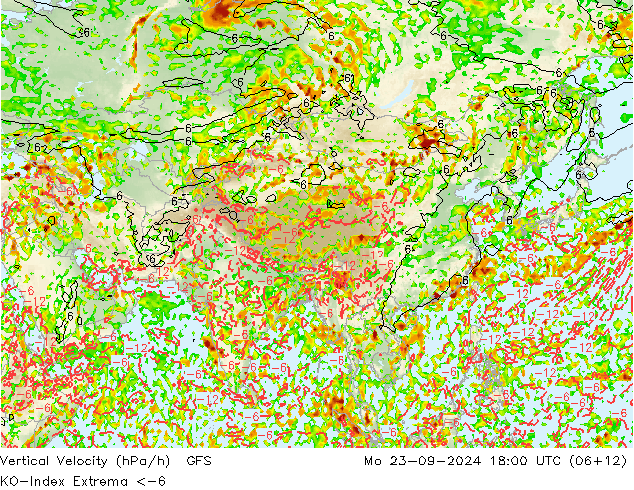 Convection-Index GFS lun 23.09.2024 18 UTC