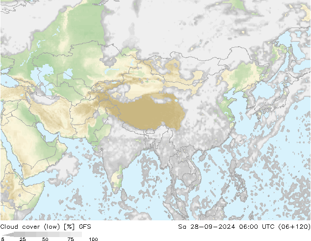 Nubes bajas GFS sáb 28.09.2024 06 UTC