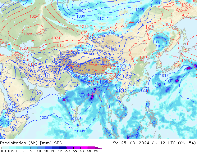 Z500/Rain (+SLP)/Z850 GFS śro. 25.09.2024 12 UTC