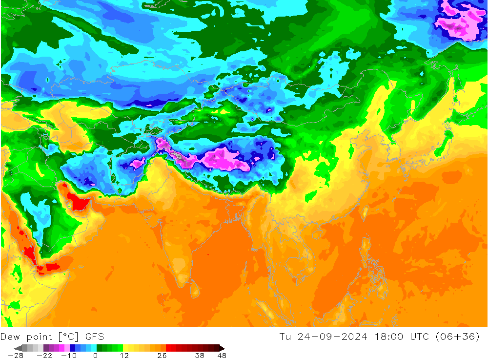 Dauwpunt GFS di 24.09.2024 18 UTC