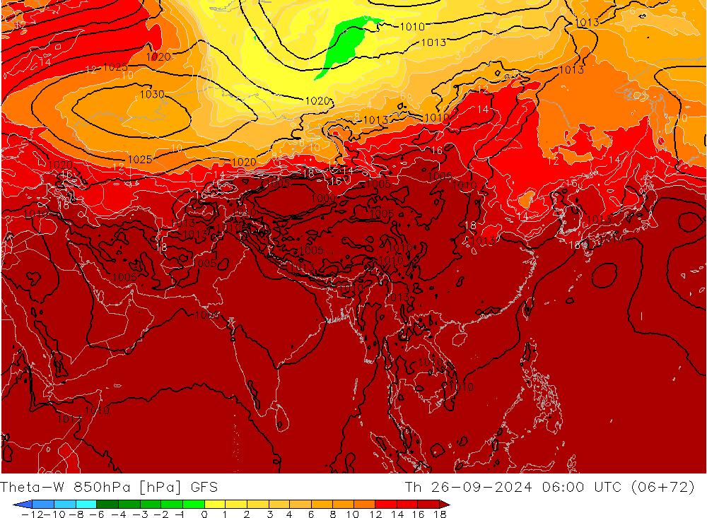 Theta-W 850hPa GFS Září 2024