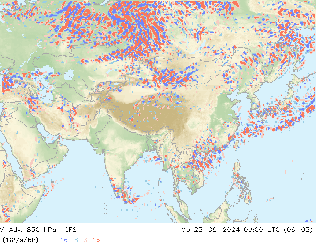 V-Adv. 850 hPa GFS ma 23.09.2024 09 UTC