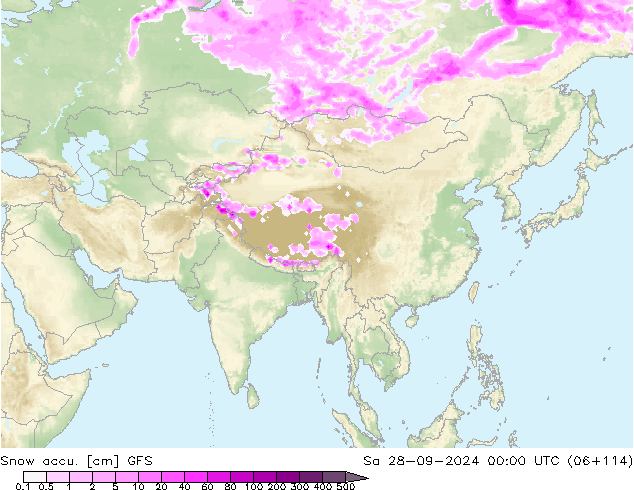 Toplam Kar GFS Cts 28.09.2024 00 UTC