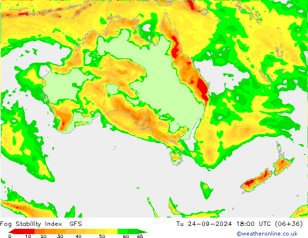 Fog Stability Index GFS Ter 24.09.2024 18 UTC