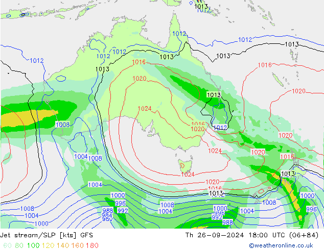 Jet stream/SLP GFS Th 26.09.2024 18 UTC