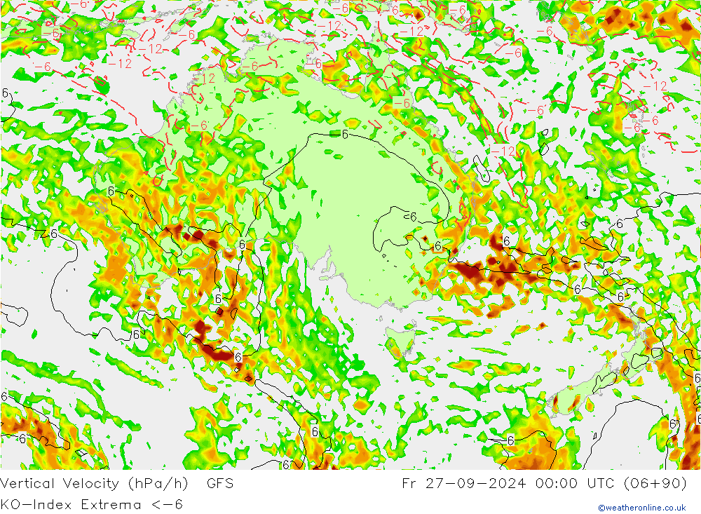 Convection-Index GFS Pá 27.09.2024 00 UTC