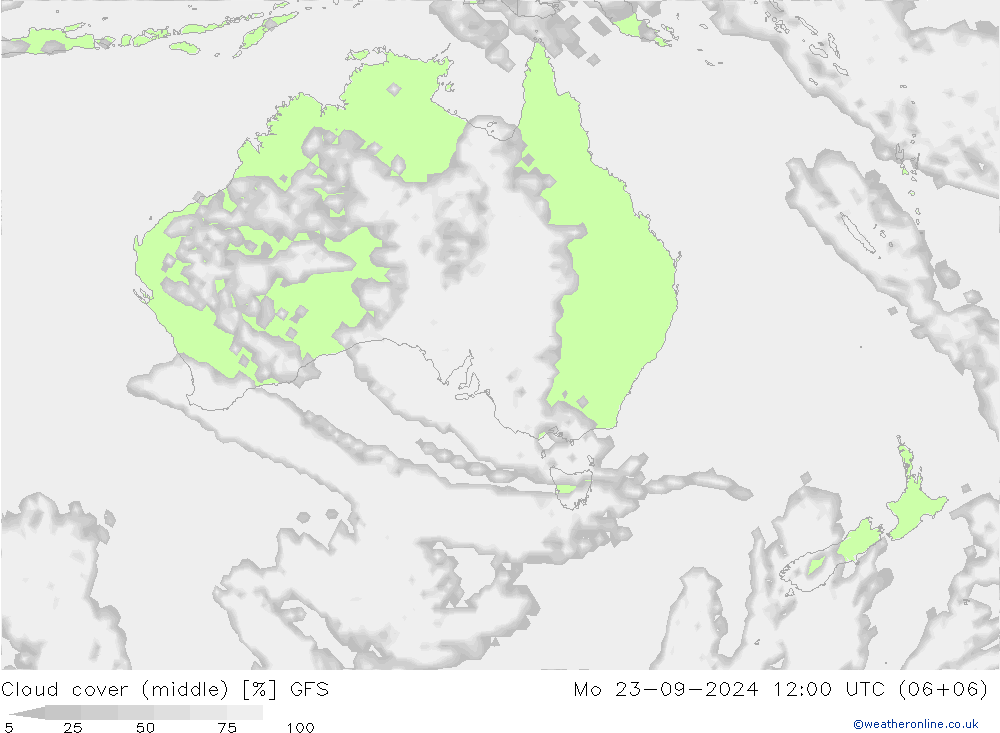 Cloud (high,middle,low) GFS Mo 23.09.2024 12 UTC