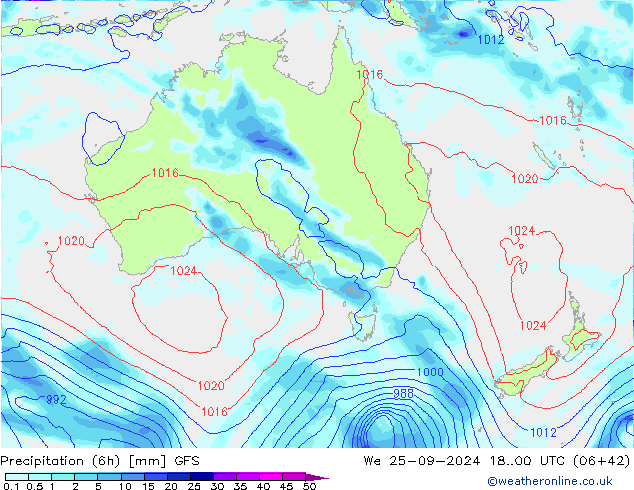 Z500/Rain (+SLP)/Z850 GFS mié 25.09.2024 00 UTC