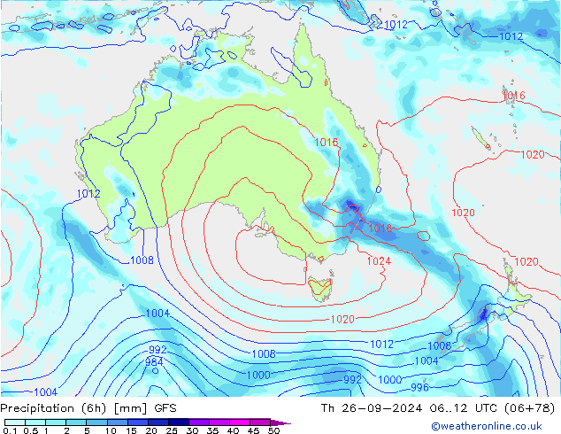 Z500/Rain (+SLP)/Z850 GFS jeu 26.09.2024 12 UTC