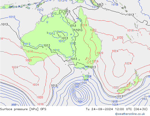 GFS: wto. 24.09.2024 12 UTC