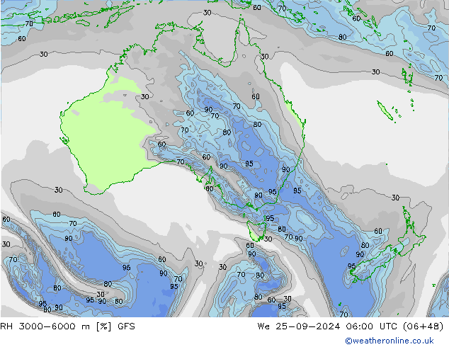 RH 3000-6000 m GFS We 25.09.2024 06 UTC