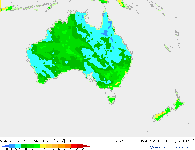 Volumetric Soil Moisture GFS сб 28.09.2024 12 UTC