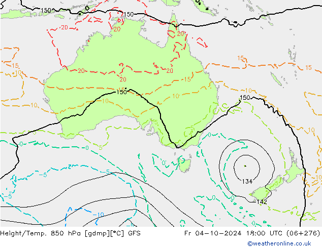 Z500/Rain (+SLP)/Z850 GFS Fr 04.10.2024 18 UTC