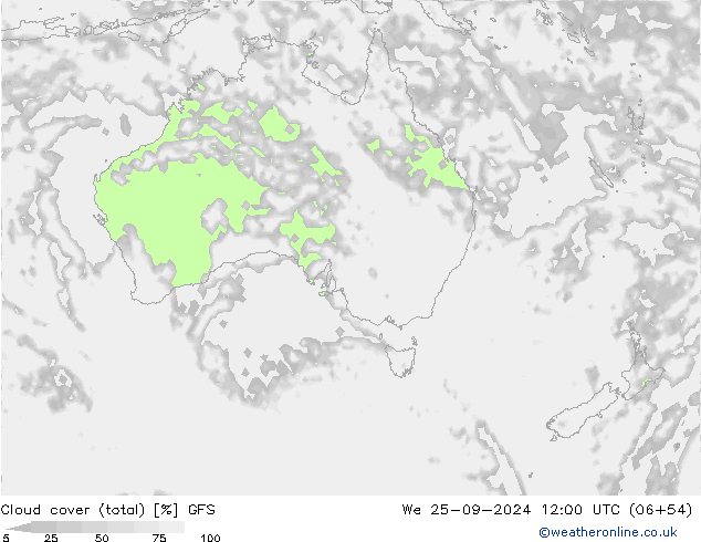 Wolken (gesamt) GFS Mi 25.09.2024 12 UTC