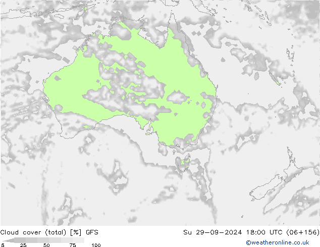 zachmurzenie (suma) GFS nie. 29.09.2024 18 UTC