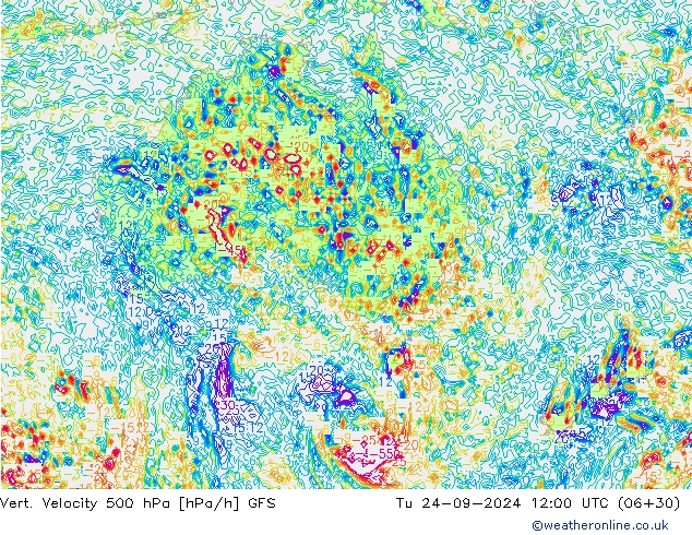 Vert. snelheid 500 hPa GFS di 24.09.2024 12 UTC