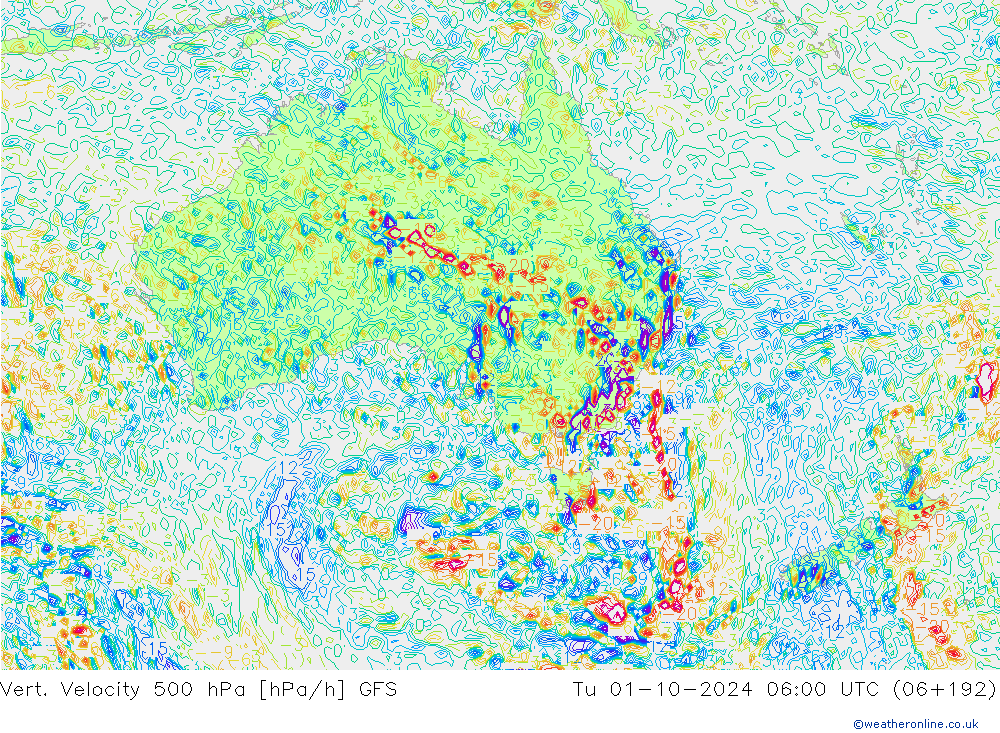 Vert. Velocity 500 hPa GFS Tu 01.10.2024 06 UTC