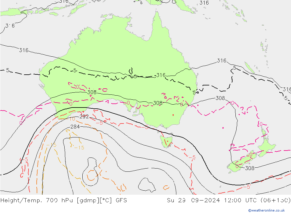 Height/Temp. 700 гПа GFS Вс 29.09.2024 12 UTC