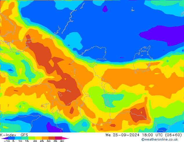 K-Index GFS We 25.09.2024 18 UTC