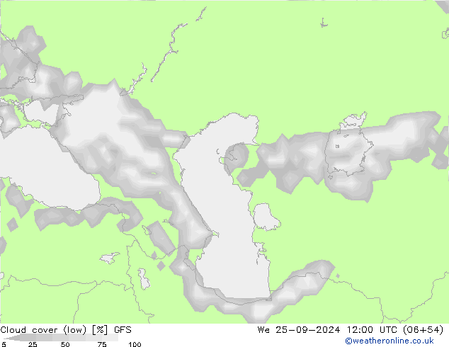 Nubi basse GFS mer 25.09.2024 12 UTC