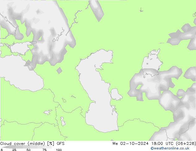 Nubes medias GFS mié 02.10.2024 18 UTC