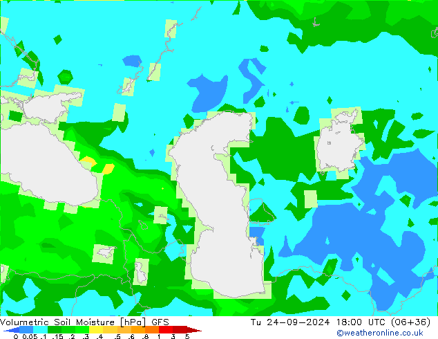 Volumetric Soil Moisture GFS Tu 24.09.2024 18 UTC