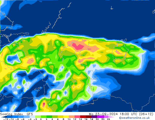 Yükselme İndeksi GFS Pzt 23.09.2024 18 UTC