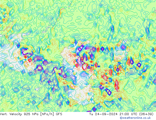 Vert. Velocity 925 hPa GFS mar 24.09.2024 21 UTC