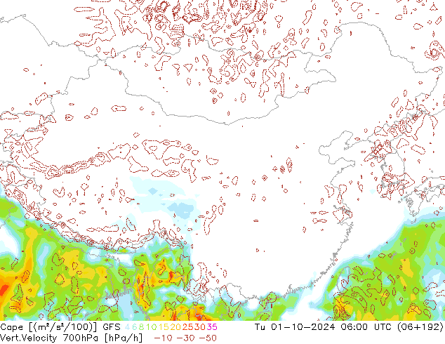 Cape GFS Tu 01.10.2024 06 UTC