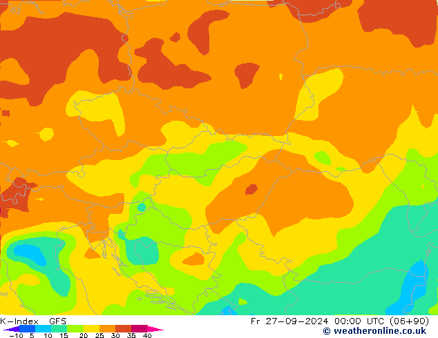 K-Index GFS vie 27.09.2024 00 UTC