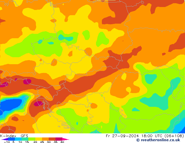 K-Index GFS Fr 27.09.2024 18 UTC