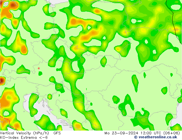 Convection-Index GFS Mo 23.09.2024 12 UTC