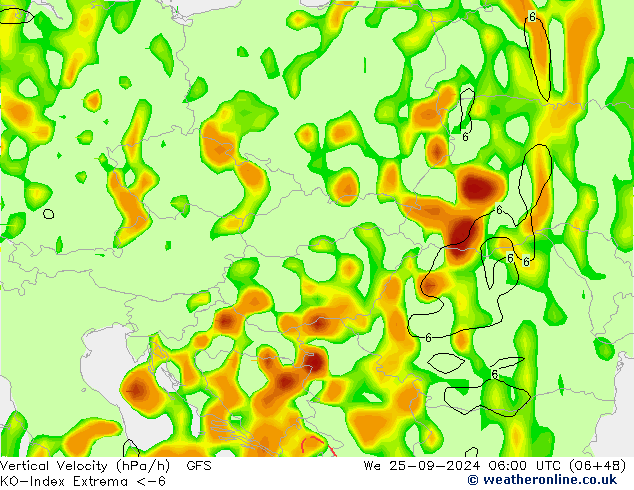 Convection-Index GFS St 25.09.2024 06 UTC