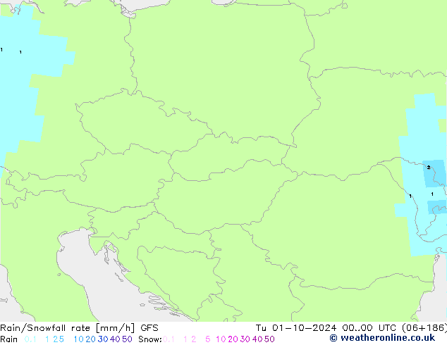 Rain/Snowfall rate GFS Ter 01.10.2024 00 UTC