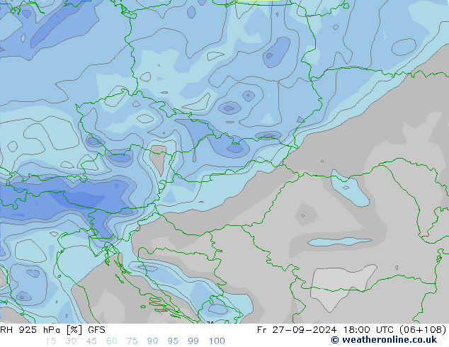 925 hPa Nispi Nem GFS Cu 27.09.2024 18 UTC