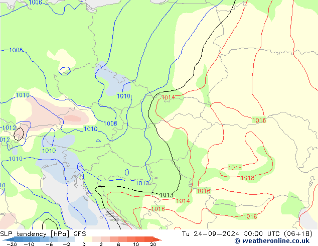 SLP tendency GFS Tu 24.09.2024 00 UTC