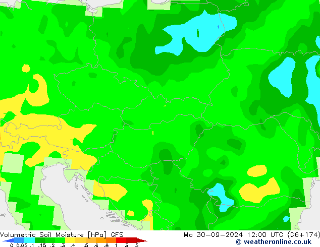 Volumetric Soil Moisture GFS Mo 30.09.2024 12 UTC