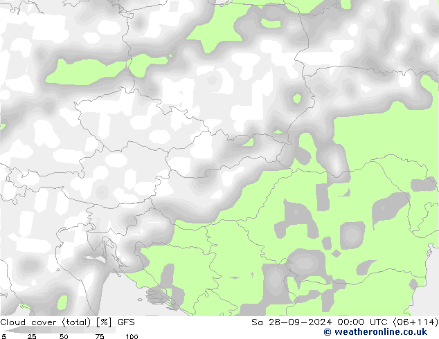 облака (сумма) GFS сб 28.09.2024 00 UTC