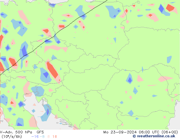 V-Adv. 500 hPa GFS ma 23.09.2024 06 UTC